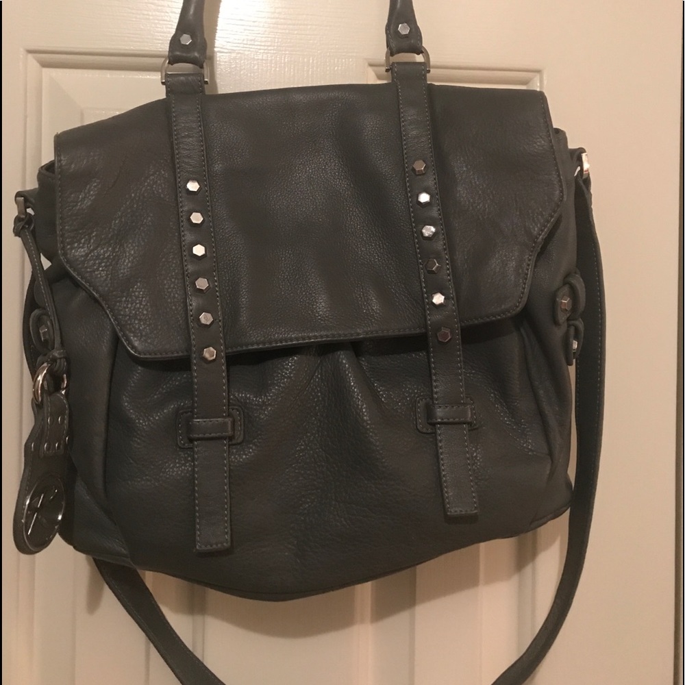 TRADE IN PROGRESS Roccatella Gray leather purse